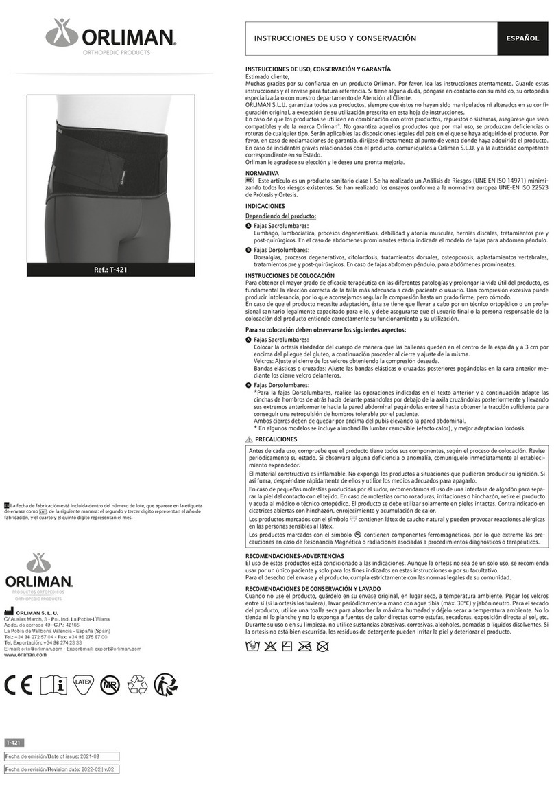 Orliman T-421 Operation instructions