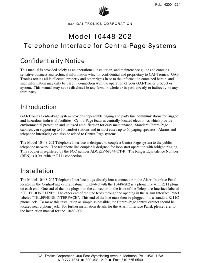 GAI-Tronics 10448-202 manual