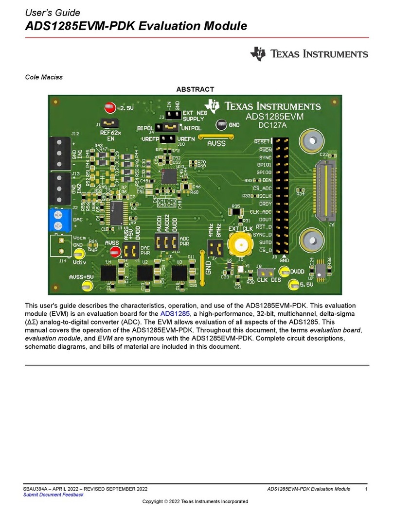 Texas Instruments ADS1285EVM-PDK User manual