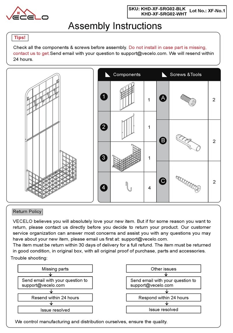 VECELO KHD-XF-SRG02-BLK Assembly instructions