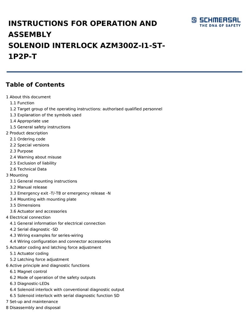 schmersal AZM300Z-I1-ST-1P2P-T Operation and maintenance manual