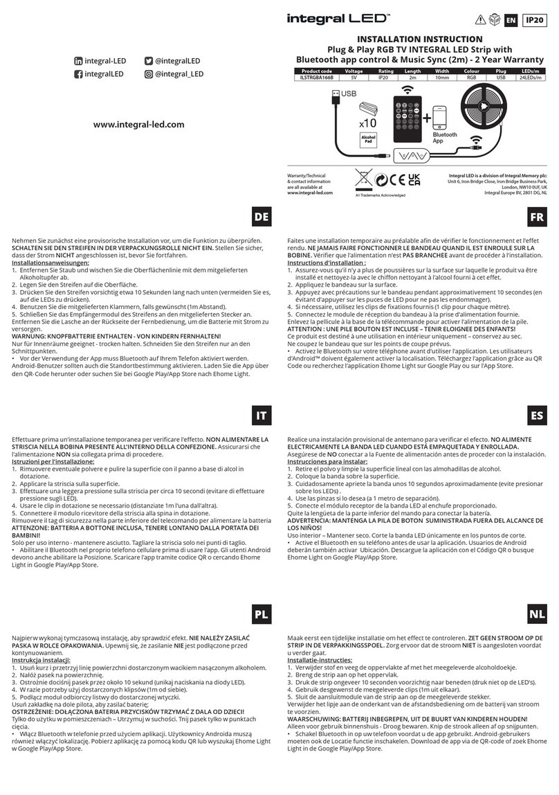 Integral LED ILSTRGBA166B User manual