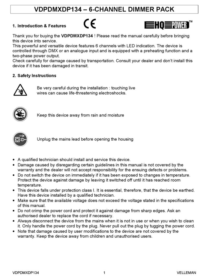 Velleman HQ POWER VDPDMXDP134 User manual