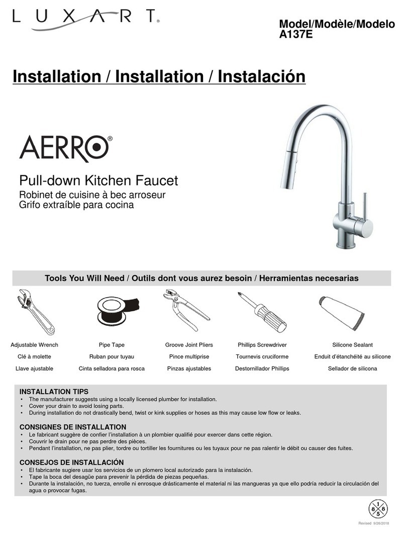 Luxart AERRO A137E installation instructions Luxart AERRO A137E installation instructions