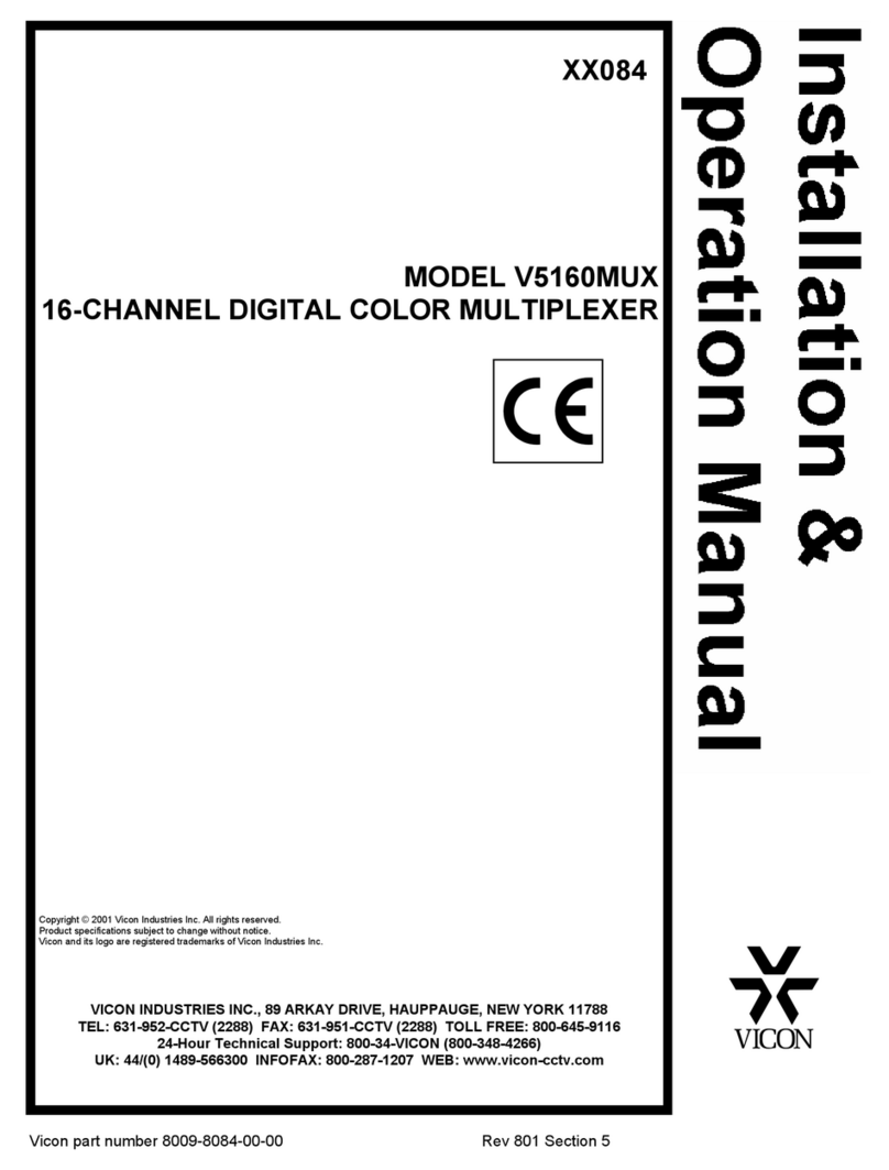 Vicon V5160MUX Installation and operation manual