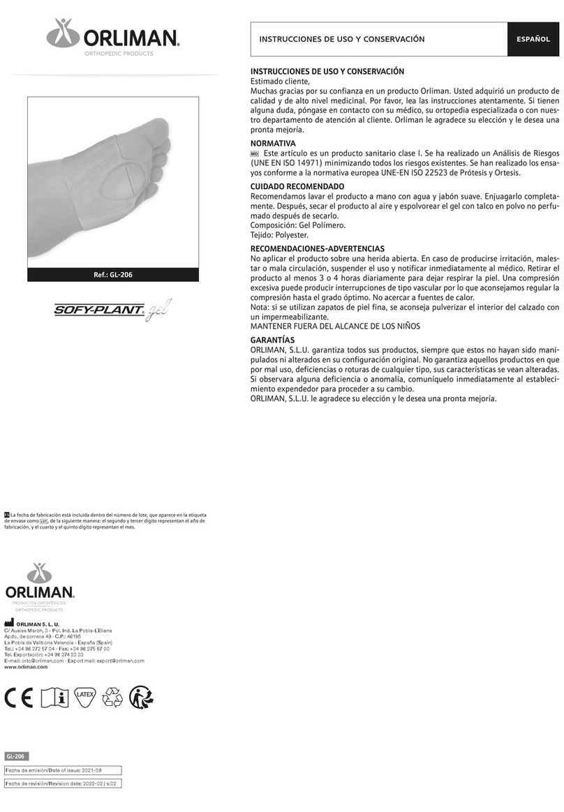 Orliman SOFY-PLANT gel GL-206 Operation instructions