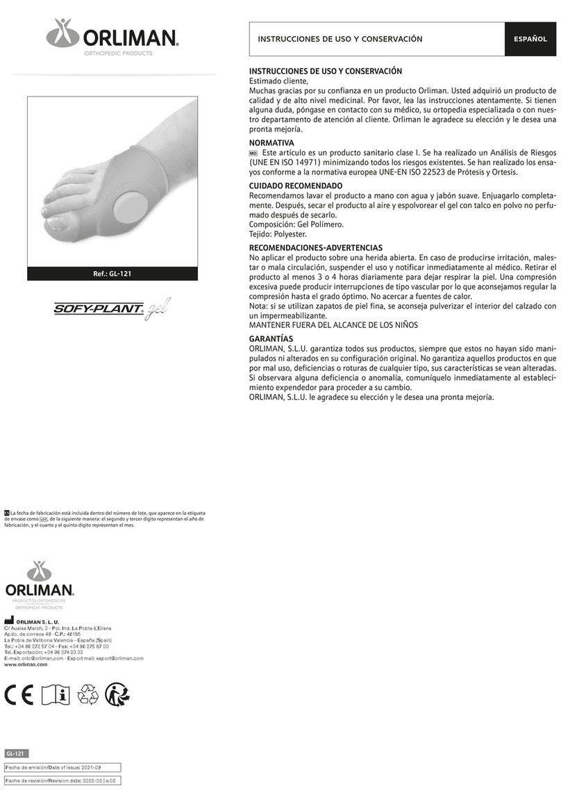 Orliman SOFY-PLANT gel GL-121 Operation instructions