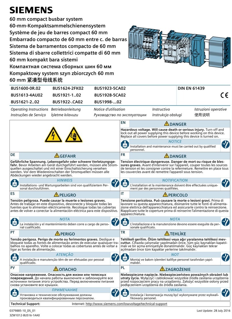 Siemens 8US1621-2 02 Series operating instructions