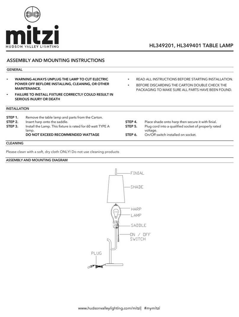 mitzi HL349201 Assembly and mounting instructions