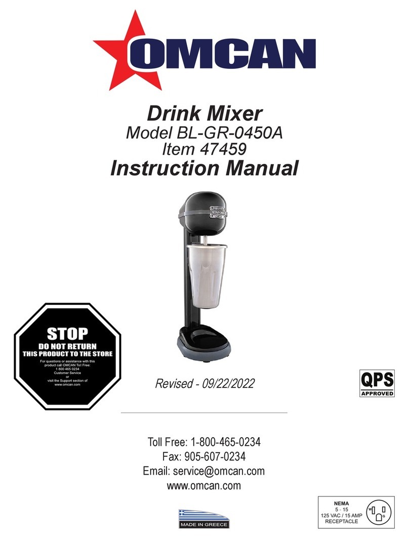 Omcan BL-GR-0450A User manual