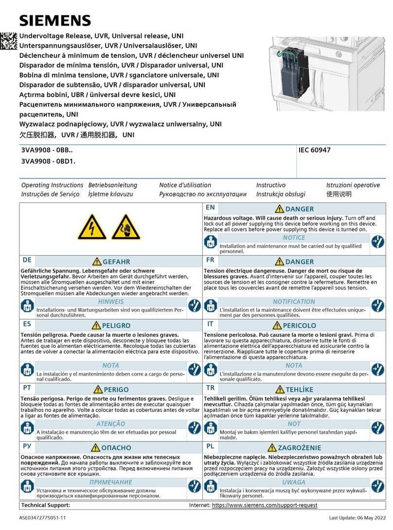 Siemens 3VA9908 - 0BB Series User manual