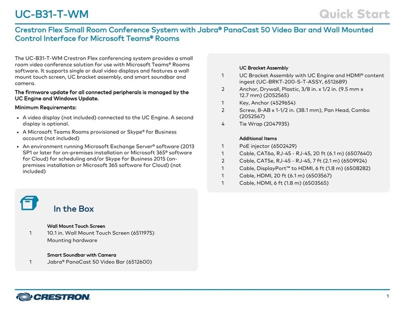 Crestron UC-B31-T-WM User manual
