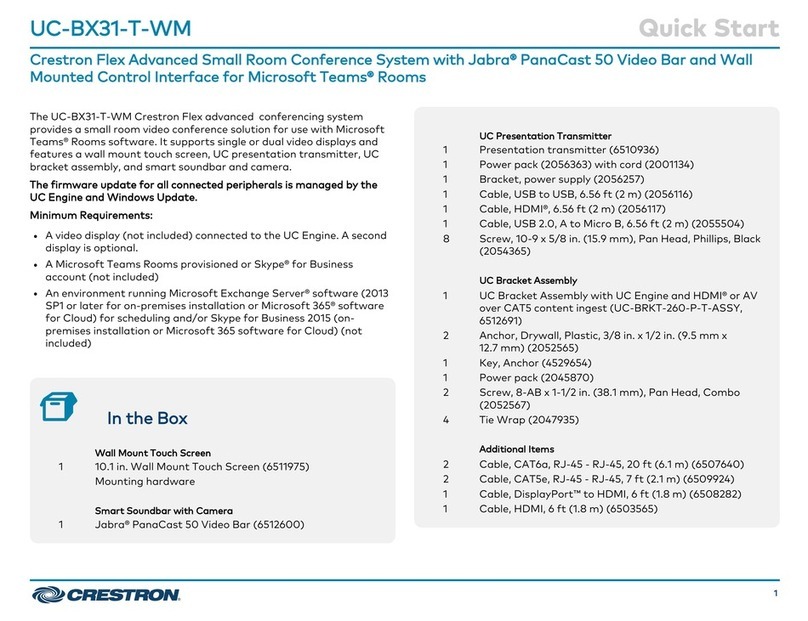 Crestron UC-BX31-T-WM quick start