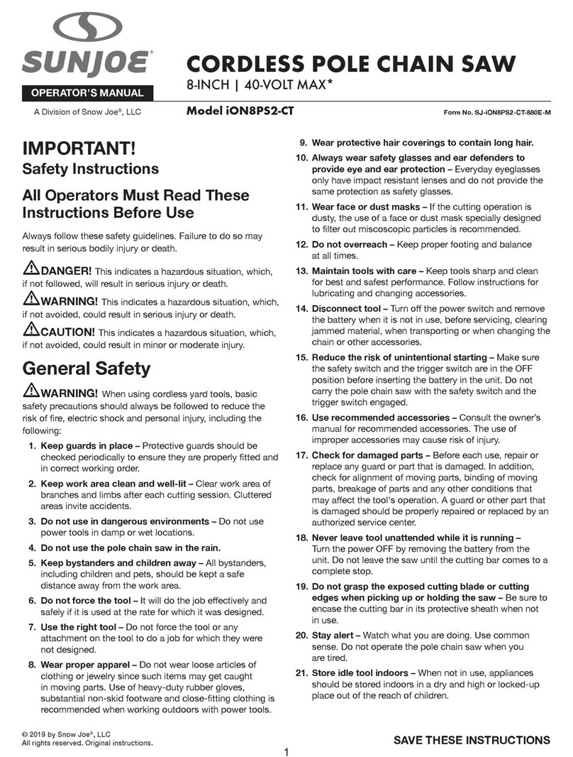 sunjoe iON8PS2-CT User manual