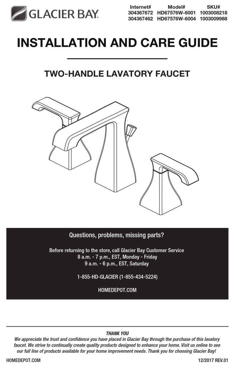 Glacier bay HD67576W-6001 Installation and care guide