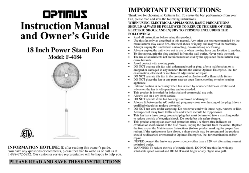 Optimus F-4184 User manual
