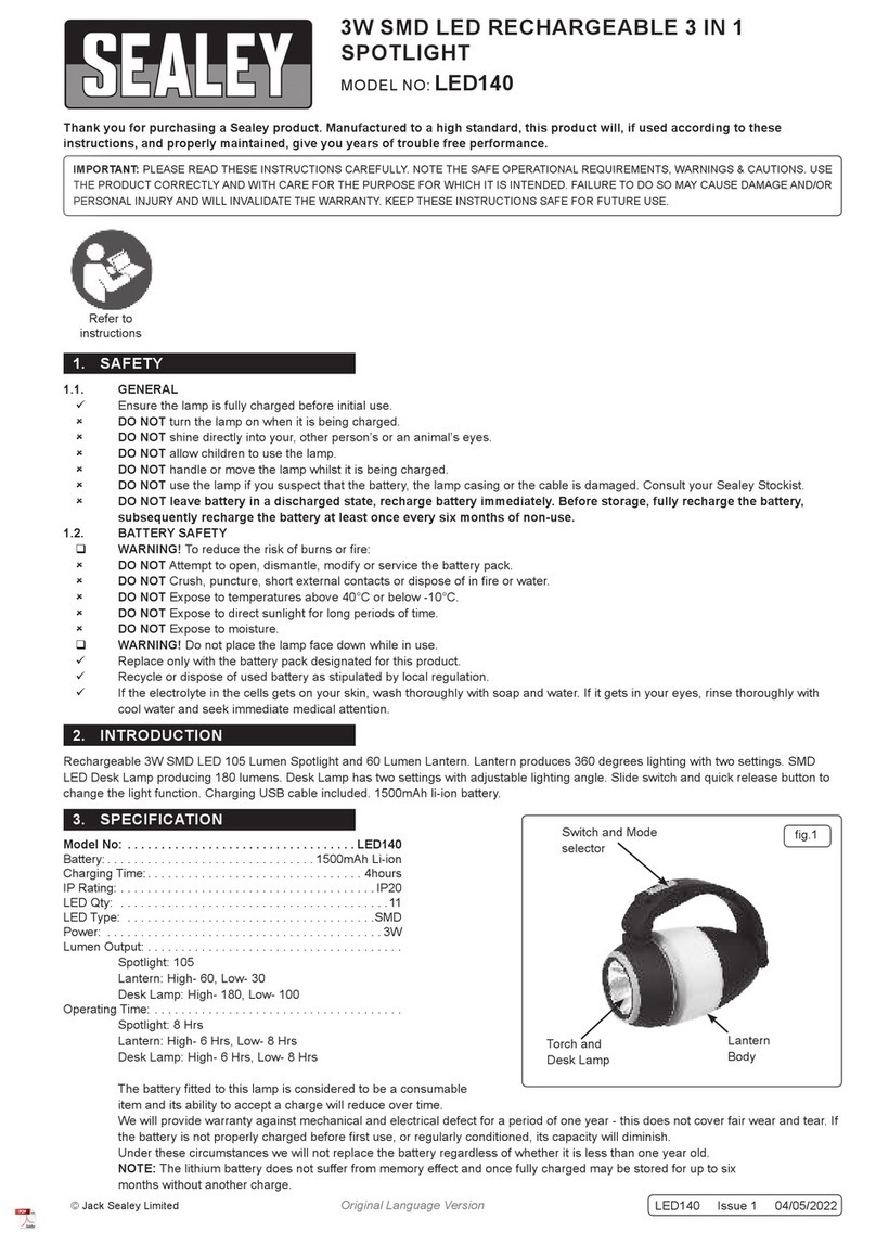Sealey LED140 user manual Sealey LED140 user manual