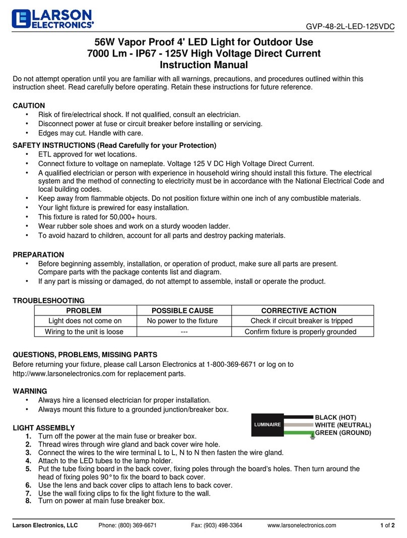Larson Electronics GVP-48-2L-LED-125VDC User manual