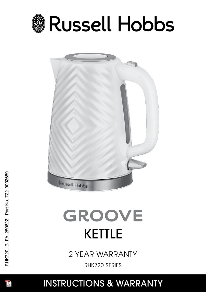 Russell Hobbs GROOVE RHK720 Series Instructions and warranty Russell Hobbs GROOVE RHK720 Series Instructions and warranty
