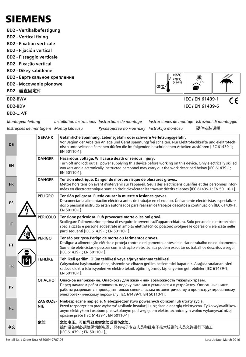 Siemens BD2 VF Series installation instructions