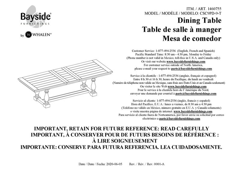 Whalen Bayside CSC9PD-9-T Assembly instructions
