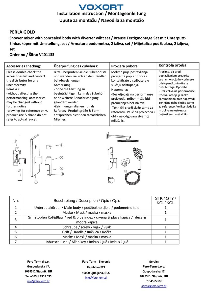 VOXORT PERLA GOLD V401133 Installation instruction