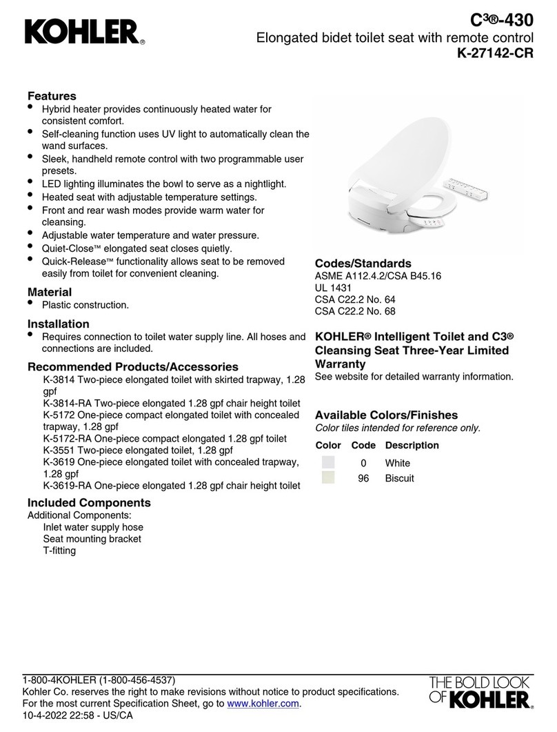 Kohler C3-430 K-27142-CR User manual Kohler C3-430 K-27142-CR User manual