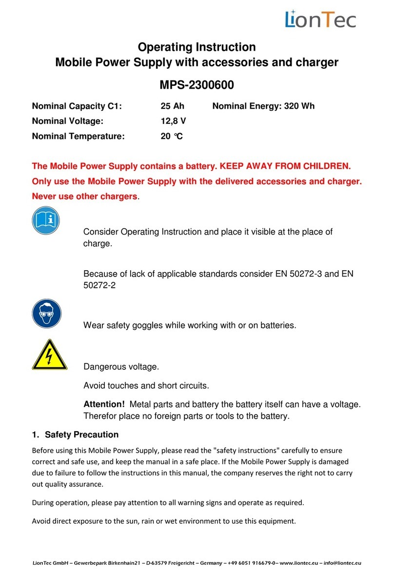 LionTec MPS-2300600 Operating	 instruction