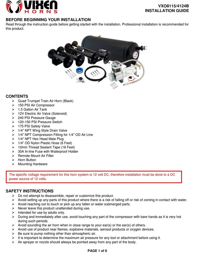 Vixen Horns VXO8115/4124B installation guide Vixen Horns VXO8115/4124B installation guide