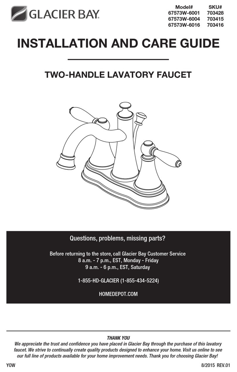 Glacier bay 67573W-6001 Installation and care guide Glacier bay 67573W-6001 Installation and care guide