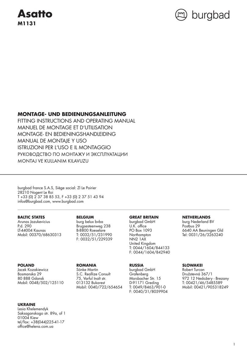 burgbad Asatto M1131 FITTING INSTRUCTIONS AND OPERATING MANUAL