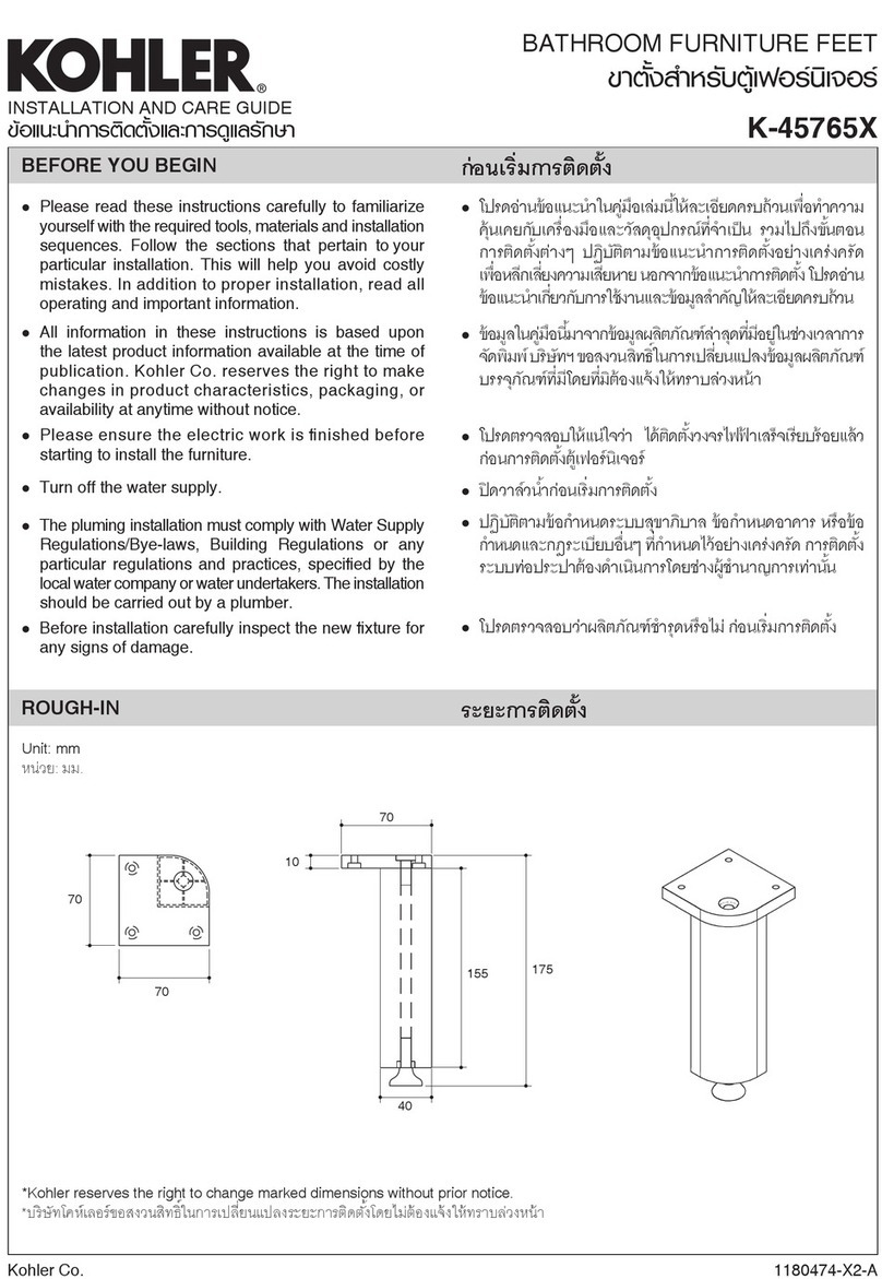 Kohler K-45765 Series Assembly instructions