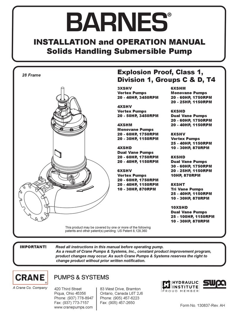 Crane Barnes 8XSHV User manual