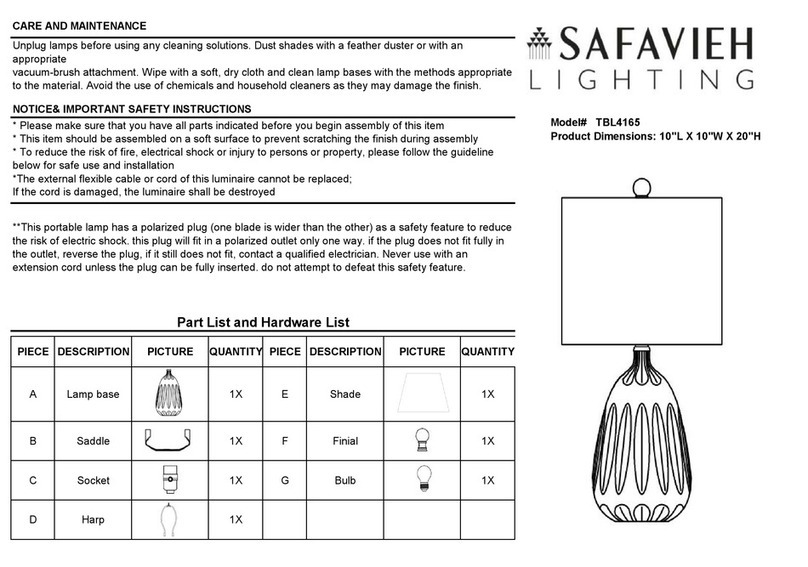 Safavieh Lighting TBL4165 manual
