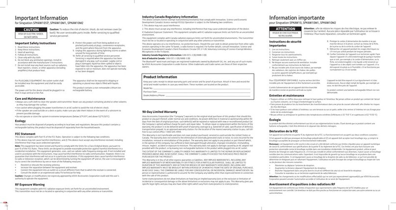 Singsation SPKAW10M1 instructions