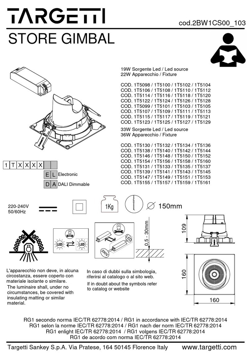 Targetti STORE GIMBAL 1T5098 installation instructions Targetti STORE GIMBAL 1T5098 installation instructions