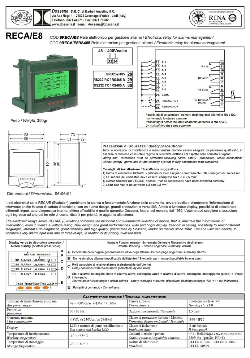 Dossena RECA/E8 User manual
