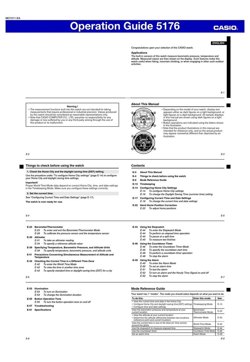 Casio 5176 Operation guide