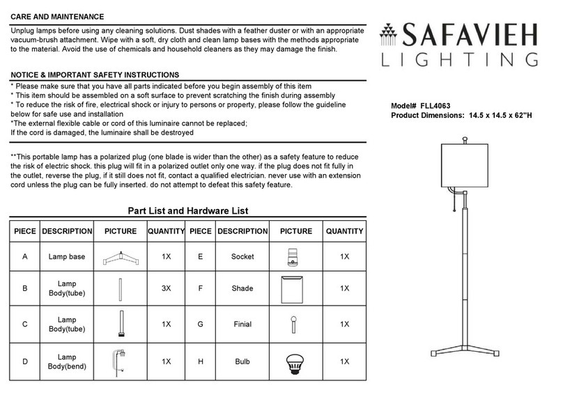 Safavieh Lighting FLL4063 quick start guide