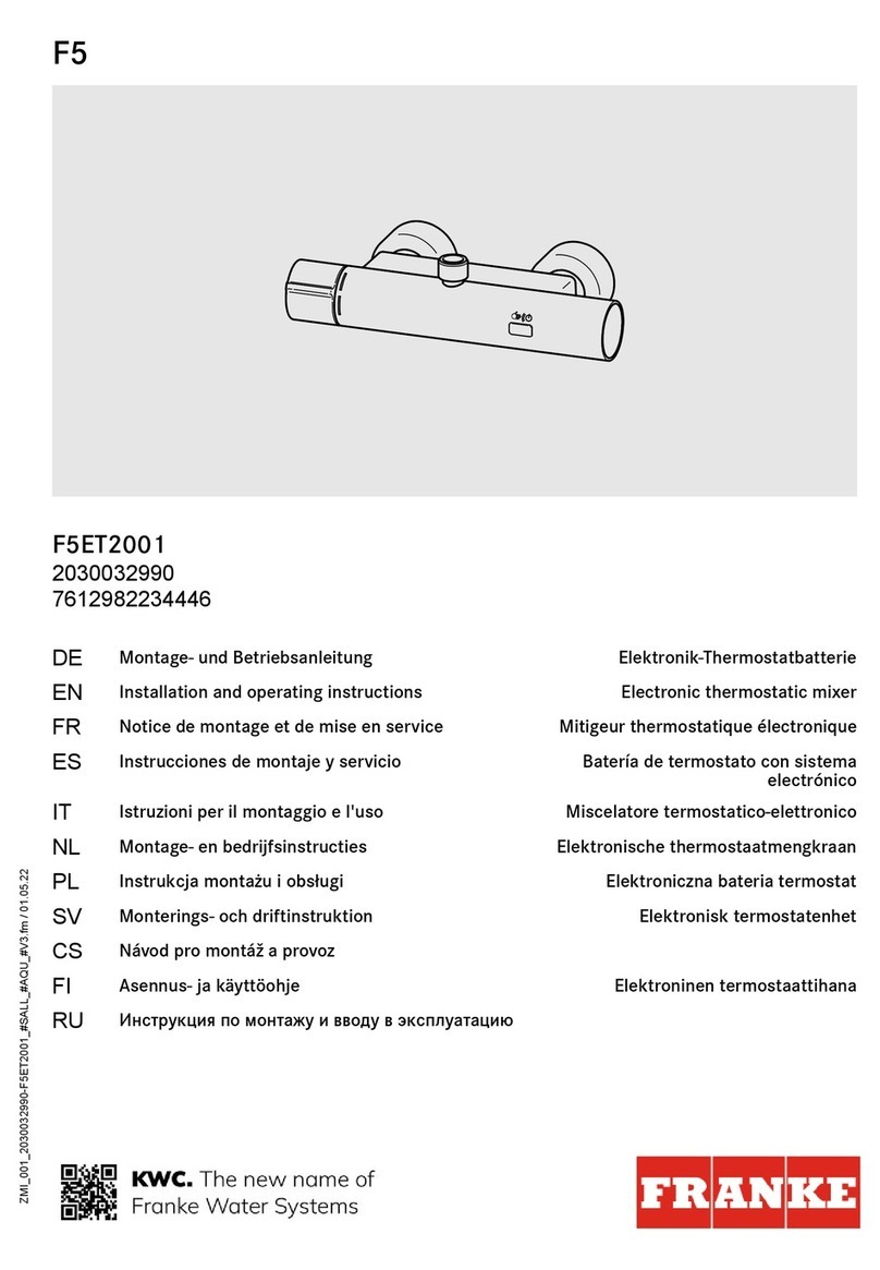 Franke F5ET2001 Installation and operating instructions Franke F5ET2001 Installation and operating instructions