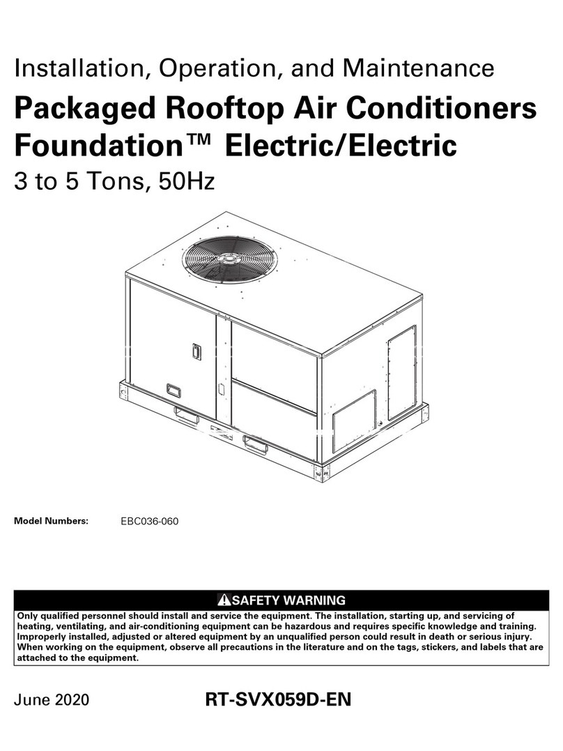 Trane EBC036 Installation and operating instructions