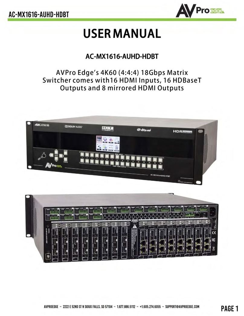 AVPro Edge AC-MX1616-OUT-AUHD-NS user manual