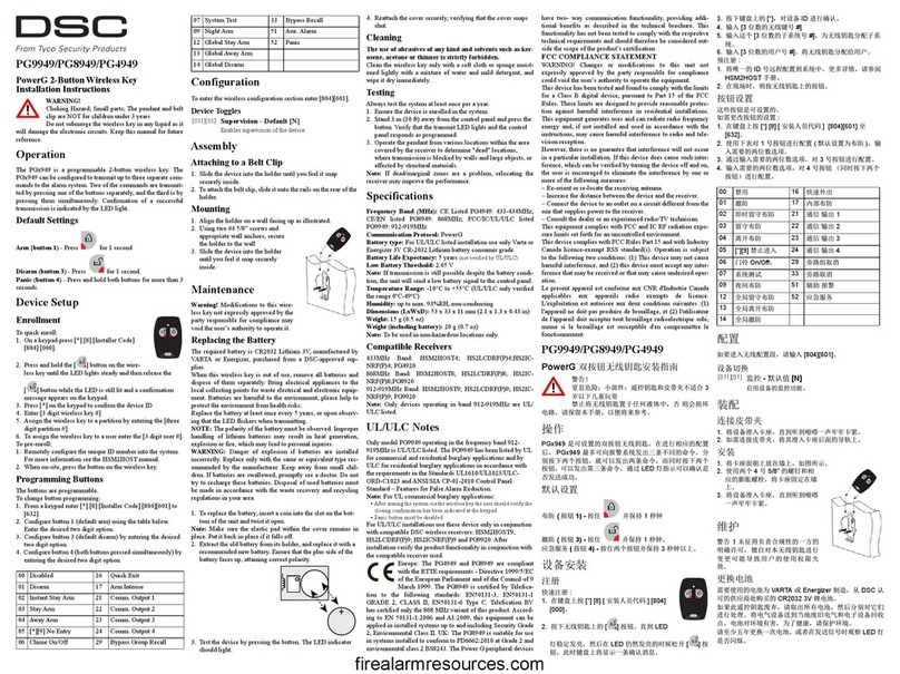 DSC PG8949 installation instructions
