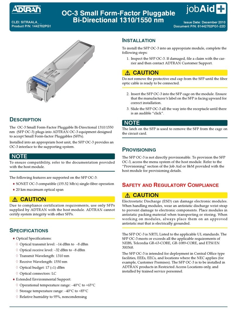 ADTRAN 1442702PG1 User manual ADTRAN 1442702PG1 User manual