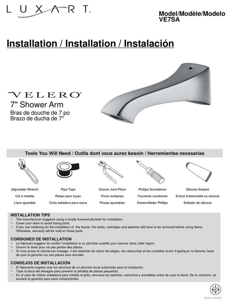 Luxart VELERO VE7SA installation instructions