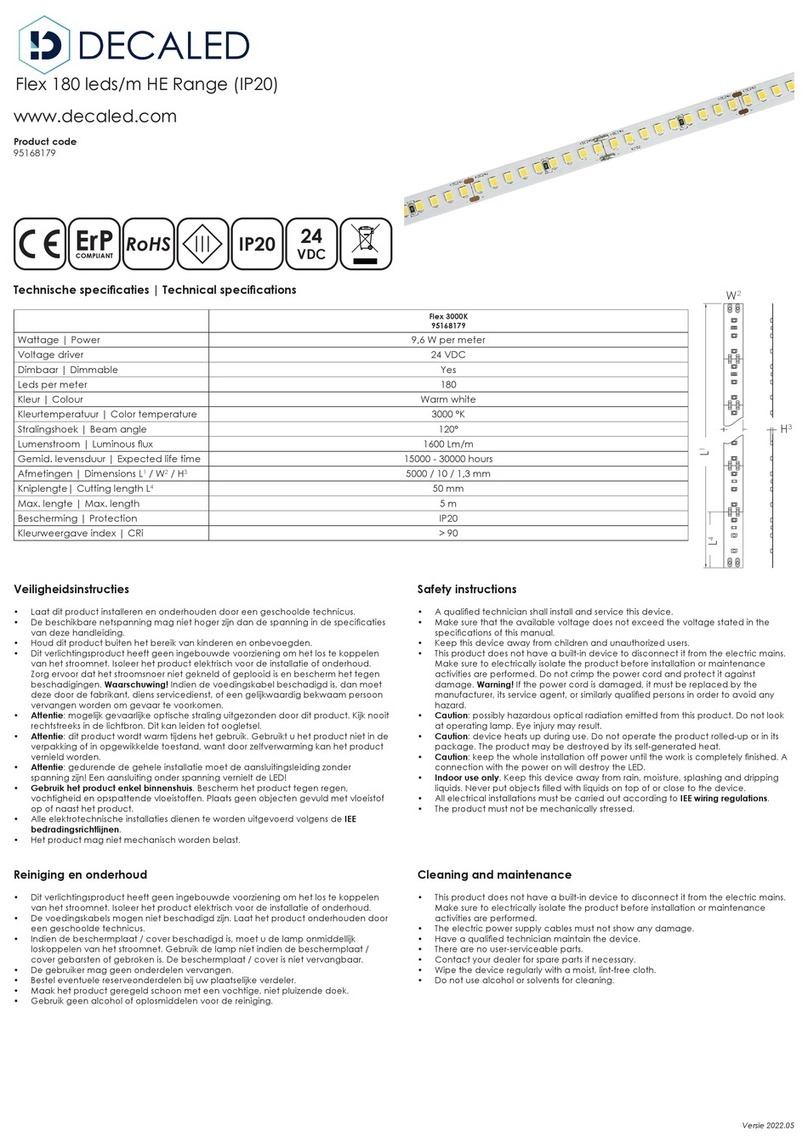 DecaLED Flex 3000K quick start guide