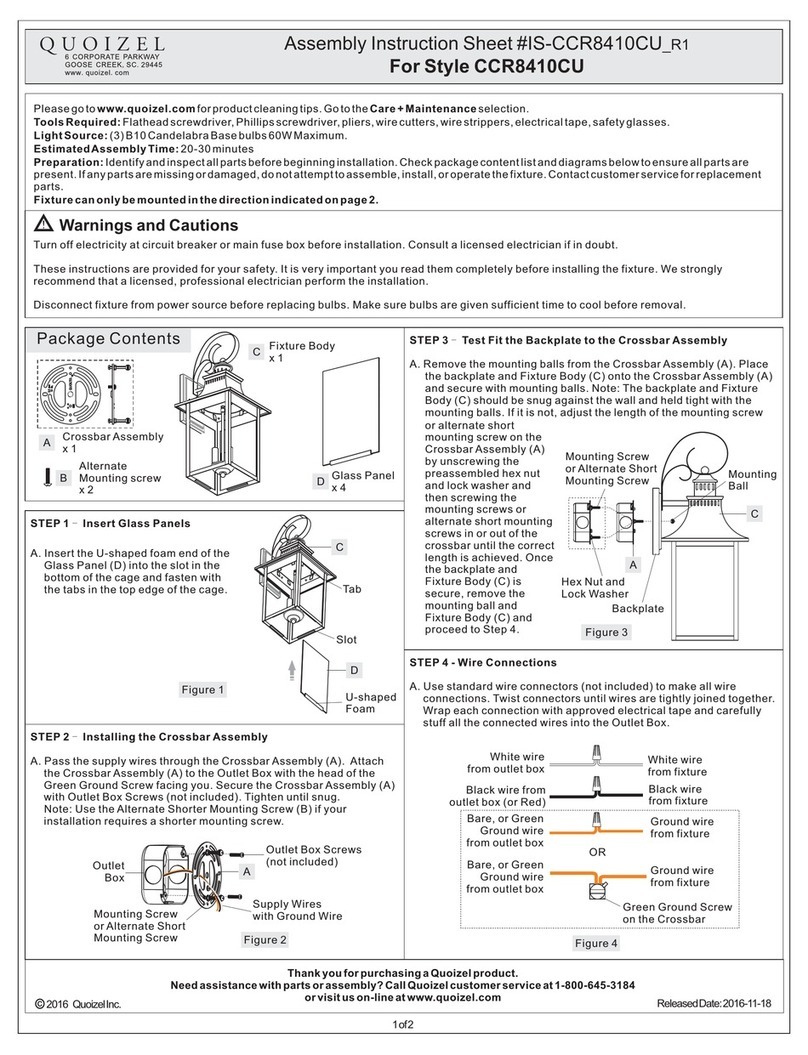 Quoizel CCR8410CU User manual