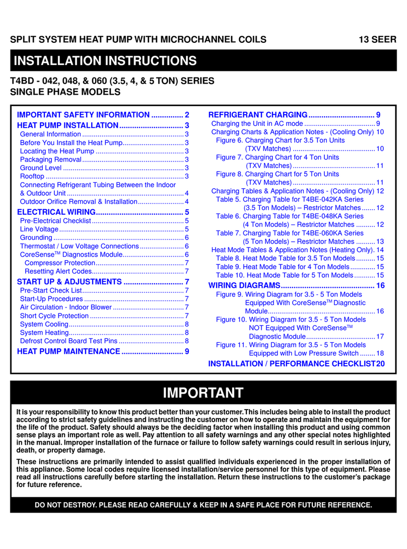 Nordyne T4BD-042 Series installation instructions