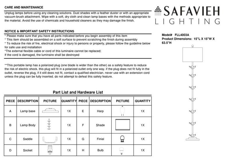 Safavieh Lighting FLL4003A User manual