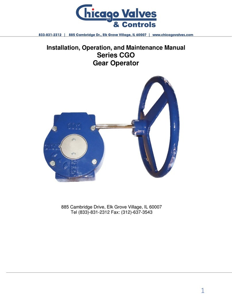 Chicago Valves & Controls CGO Series Installation, operation and maintenance manual Chicago Valves & Controls CGO Series Installation, operation and maintenance manual